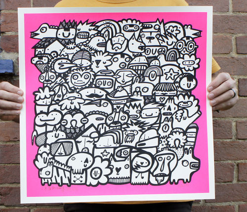 The Nation - Screen print - Neon pink